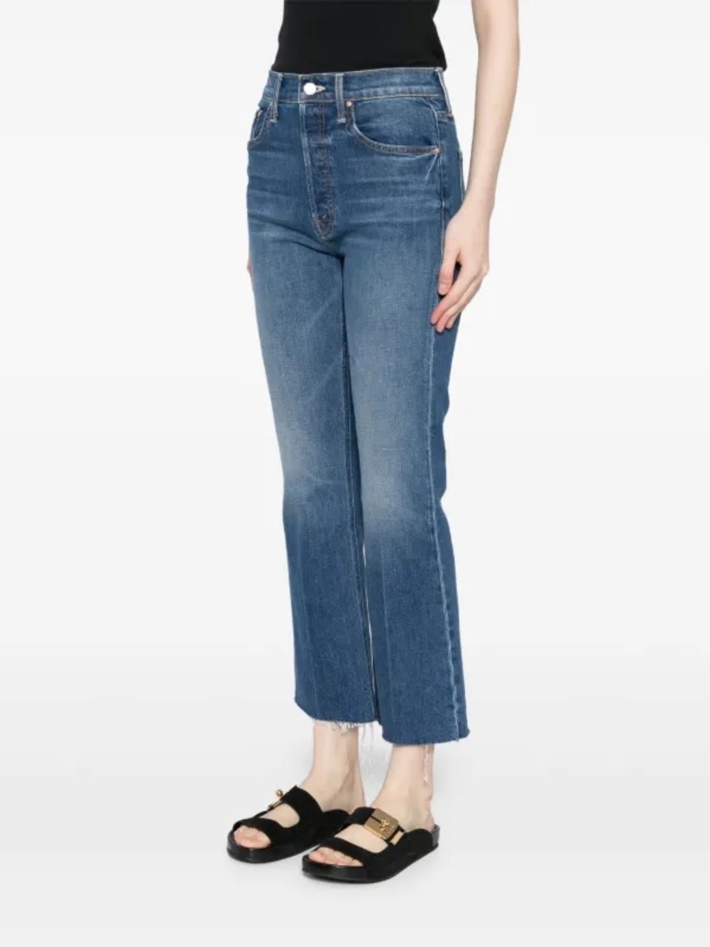 MOTHER Tripper Ankle Fray Nature Touch Blue Size 25